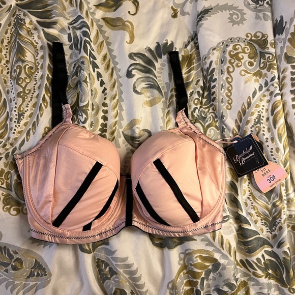 30F bombshell boudoir Satin pink custom fit bra - Picture 1 of 5